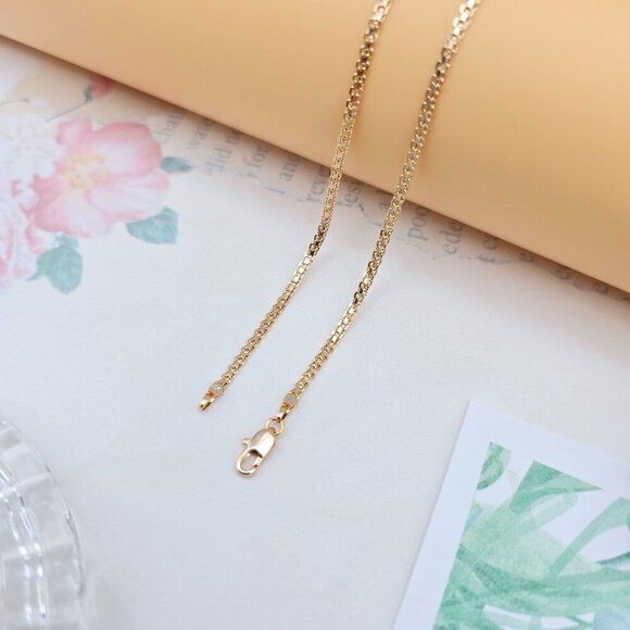 "Rose Gold Box Chain Necklace in High Shine Finish - 45cm (17.7 Inch), XPNL0059 - Picture 11 of 12